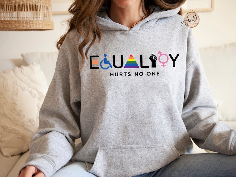 Equality Hurts No One Sweatshirt, Equal Rights Hoodie, LGBTQ Sweatshirt, Rainbow Hoodie, Human Rights Shirt, BLM Shirt, Social Justice Shirt image 2