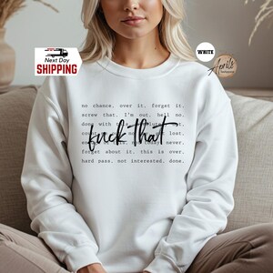 F*ck That Sarcastic Sweatshirt: Adult Humor Hoodie image 2