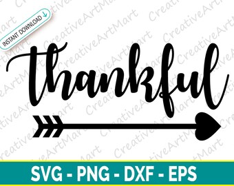 Agradecido SVG, Agradecido SVG, Acción de Gracias SVG, Vacaciones Svg, Dxf, Png, Eps archivo, Cricut, Silueta