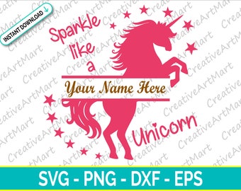 Download Unicorn Name Svg Etsy