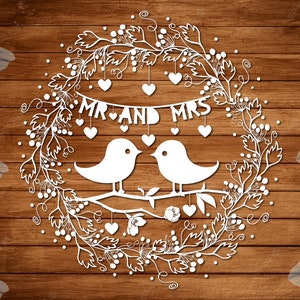Sr. y Sra. Papercut Svg, Sr. y Sra. SVG, Novia y Novio Svg, Hubs y Esposa Svg, Archivo de corte Svg de boda, Cricut, Silueta, Plantilla de corte de papel