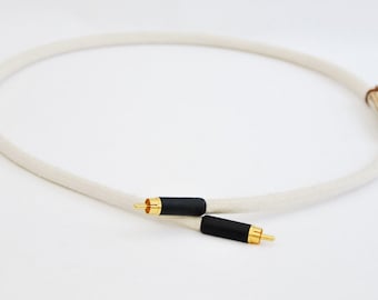 Handmade Silver SPDIF Digital Coaxial Cable, High Clarity Audio, UK Made
