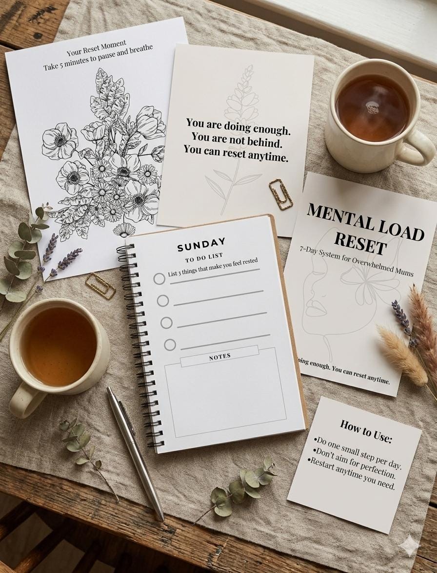 Mental Load Reset System for Overwhelmed Mums | 7-day Guided Planner ...