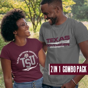 Texas Southern U Tigers 2-in-1 Combo Pack- Vintage Tigers HBCU Apparel, Retro Texas Southern Tigers Tee, Texas Southern Hoodies & Sweatshirt