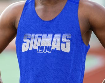 Retro Sigma 1914 (Tank)- Phi Beta Sigma 1914 VERIFIABLY LICENSED, Sigma Men of Fire and Brimstone, 1914 Sigma Man, Black D9 Greek Fraternity