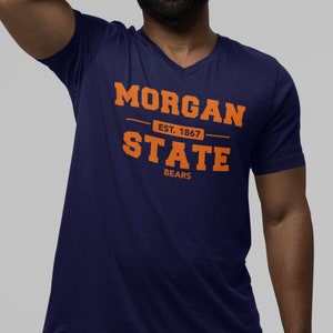 Morgan State Bears (V-Neck) - Vintage Morgan State Apparel, Retro Morgan State HBCU Merch, Morgan State Alumni Hoodies & Sweatshirts