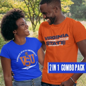 Virginia State Trojans 2-in-1 Combo - Vintage Virginia State College Apparel, Retro Trojans Tee, Virginia State HBCU Hoodies & Sweatshirts