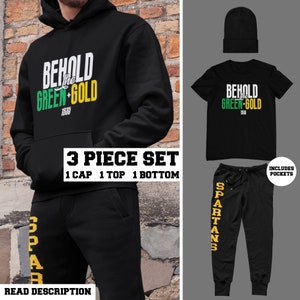 NSU Behold The Green & Gold -3 Piece Set- Norfolk Spartans Homecoming, NSU Apparel, Vintage Norfolk State Alumni Shirts, Norfolk HBCU Tees