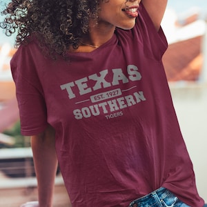 Texas Southern (V-Neck) - Vintage Texas Southern Tigers Apparel, Texas Southern Tigers Tee, Texas Southern Hoodies & Sweatshirts