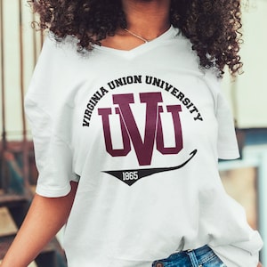 Virginia Union Panthers Classic Ed (V-Neck)- Vintage Virginia Union Apparel, Virginia Union Tee, Virginia Union HBCU Hoodies & Sweatshirts