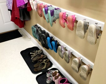 Shoe Rack. Wall Mounted Shoe Storage. Chose From 4 Lengths. Easy