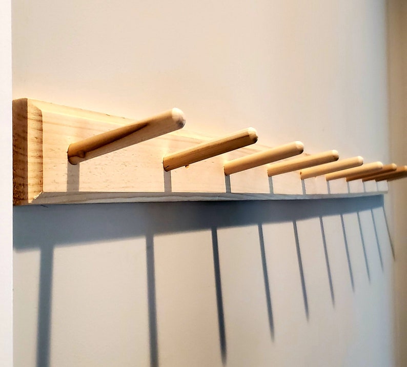 Wood Shoe Rack peg rail. 24 or 48 Etsy