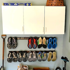 Shoe Rack. Wall Shoe Storage. 4 lengths, holds 2 pairs 5 pairs. Easy install. Hardware included. Free Shipping. Space Saver. Etsy's Pick. image 3