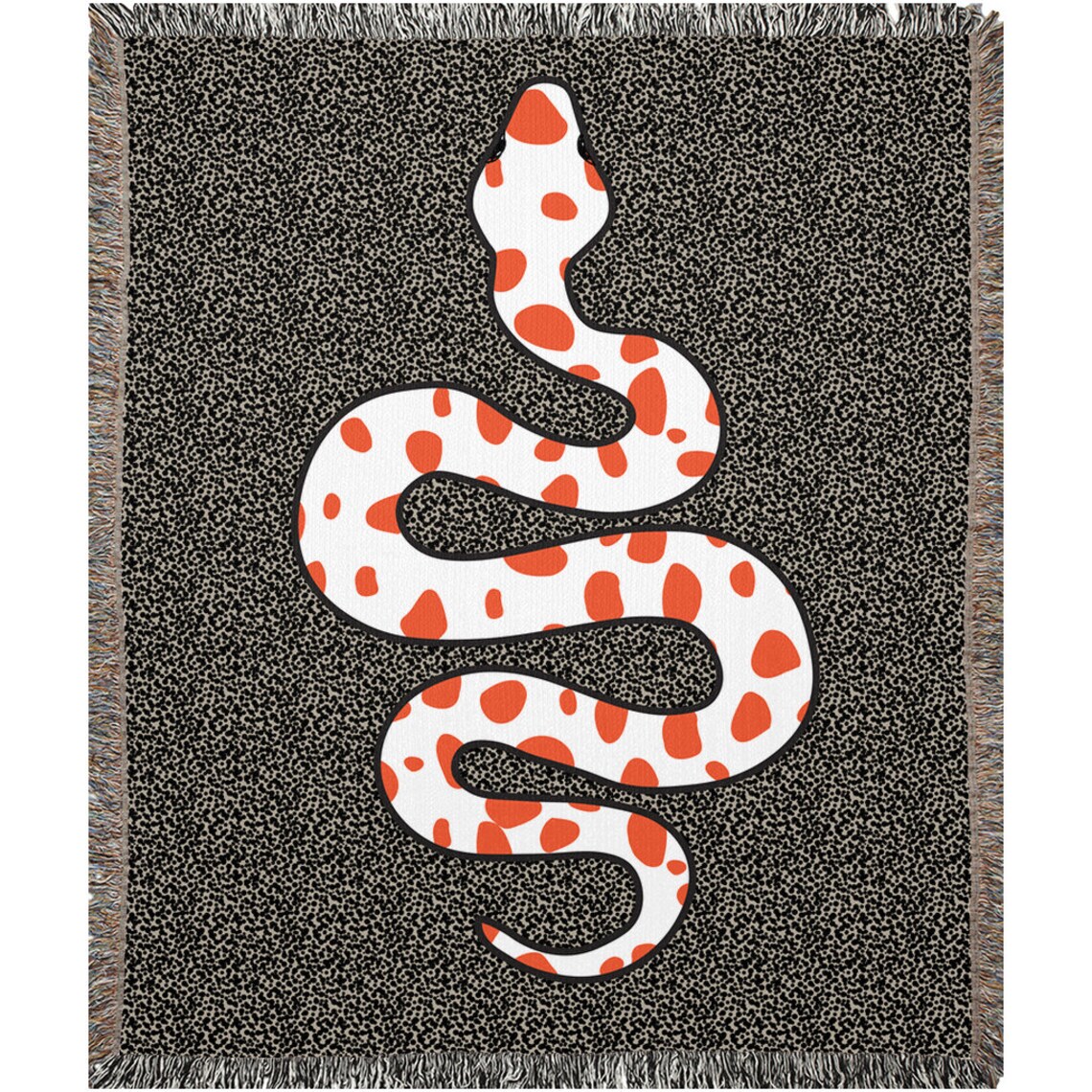Snake Woven Blanket Art Serpent By A.Talese Textured Black/ Etsy