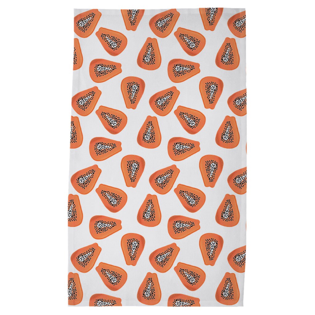 Papaya Print Tea Towel With Graphic Art Papayas by A.talese Etsy