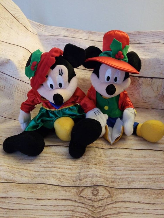 Carolers Minnie 未使用 証明書付き RARE Vintage Mickey and Minnie Christmas Carolers EUC Musical