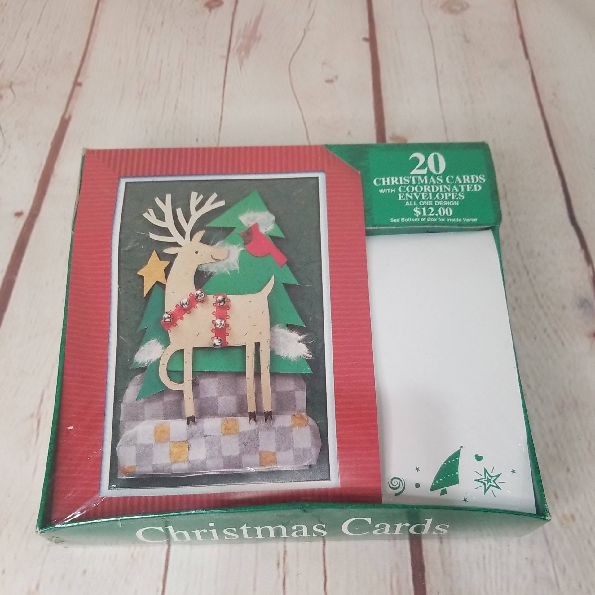 Vintage Sealed Box Paper Magic Group 20 Reindeer Christmas Cards