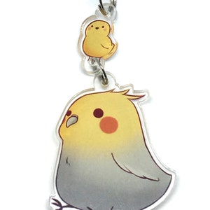 Grey Cockatiel Charm