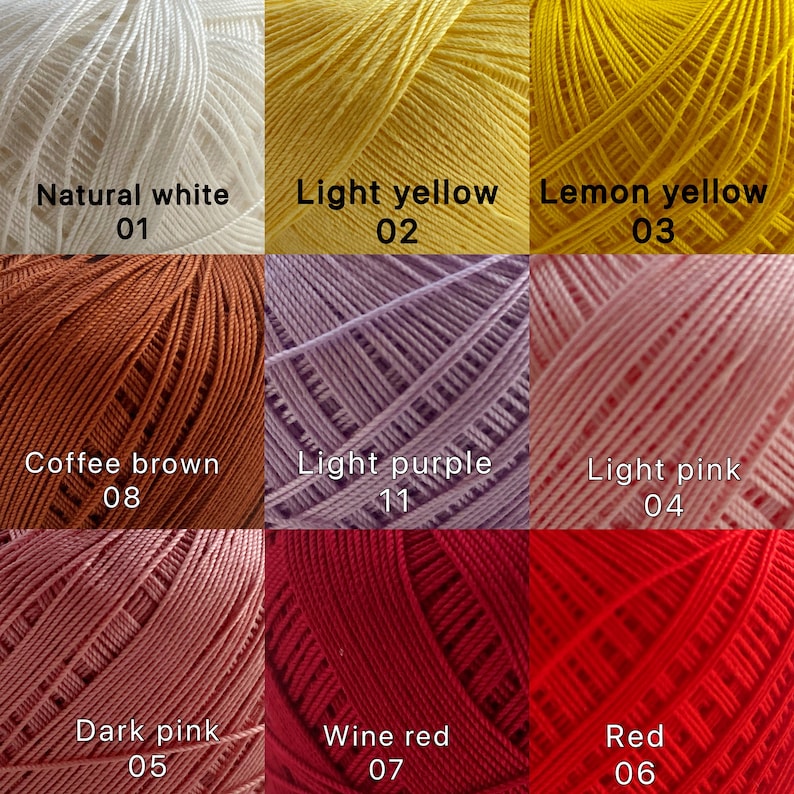PO size 10 Cotton Crochet, Tatting, Knitting Thread Lace Balls, Fine, 20g0.7oz ,TRIAL, crochet thread ,handmade, image 6