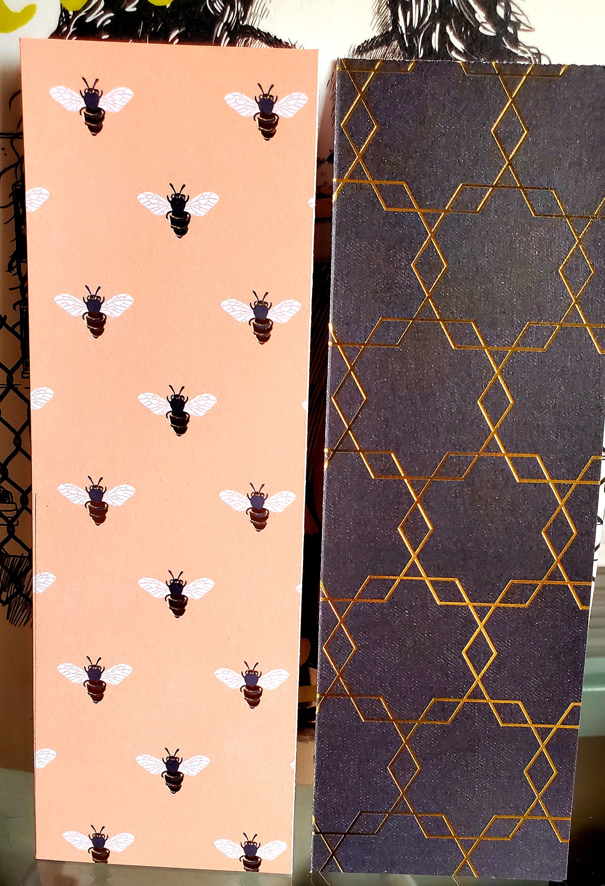 Bee Floral' Handmade Laminated Bookmarks Front and Back | Etsy