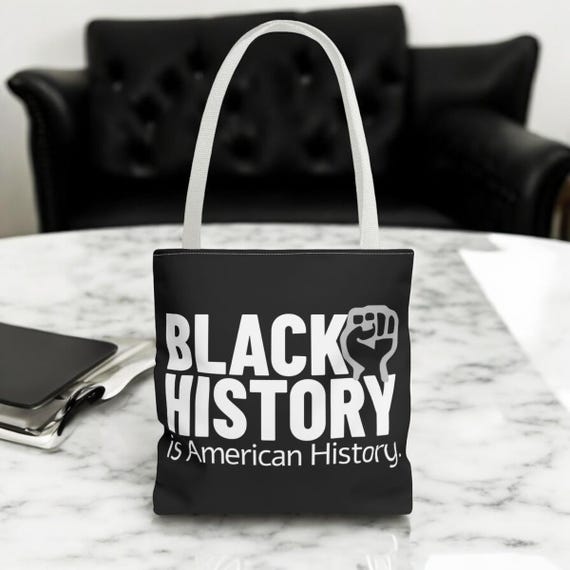 Black History Pride Tote Bag: Cultural Heritage Canvas Carryall