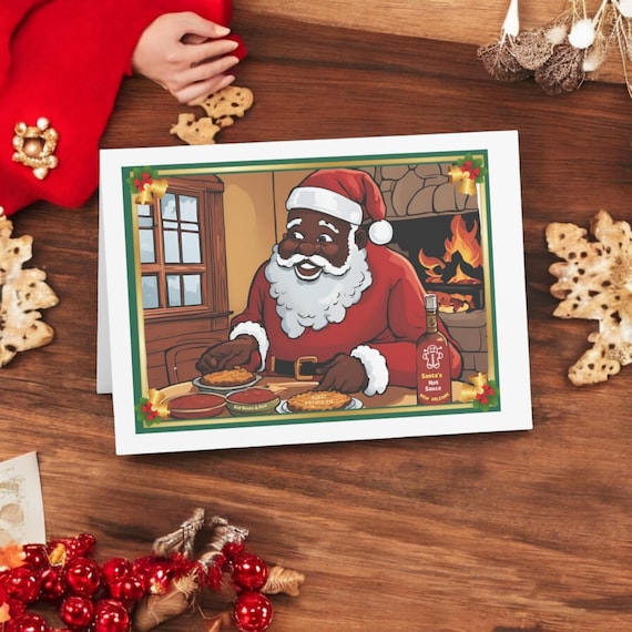 JCHRISTMAS IN JULY olly Black Santa Holiday Cards - Celebrate with Love & Warmth, 10-50pcs And Santa Aint play"n