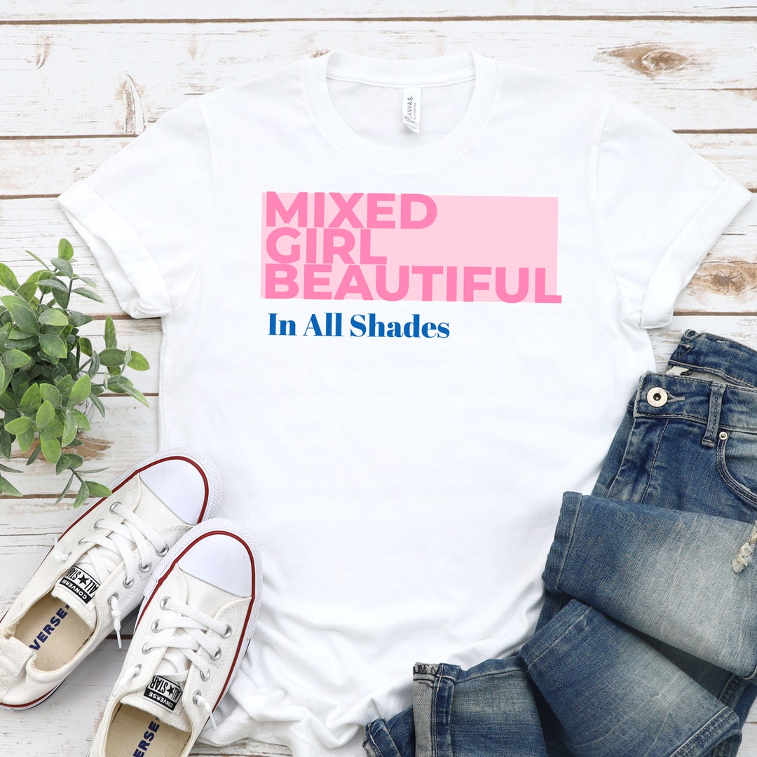 Mixed Girl Beautiful Pink Women's Relaxed T-shirt - Etsy
