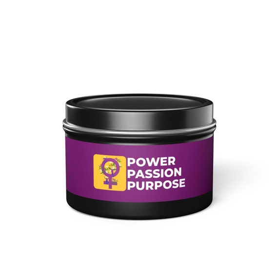 Tin Candles, Power Passion Purpose Candle, Illuminate Your Passion, Inspirational Candle, Motivational Gift, Meditation Candle