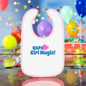 よだれかけ、HAPA GIRL MAGIC | ベビーブー よだれかけ | ベビーブーのための可愛さ満載、コントラストトリム、ベビーシャワーギフト、幼児用アクセサリー、性別