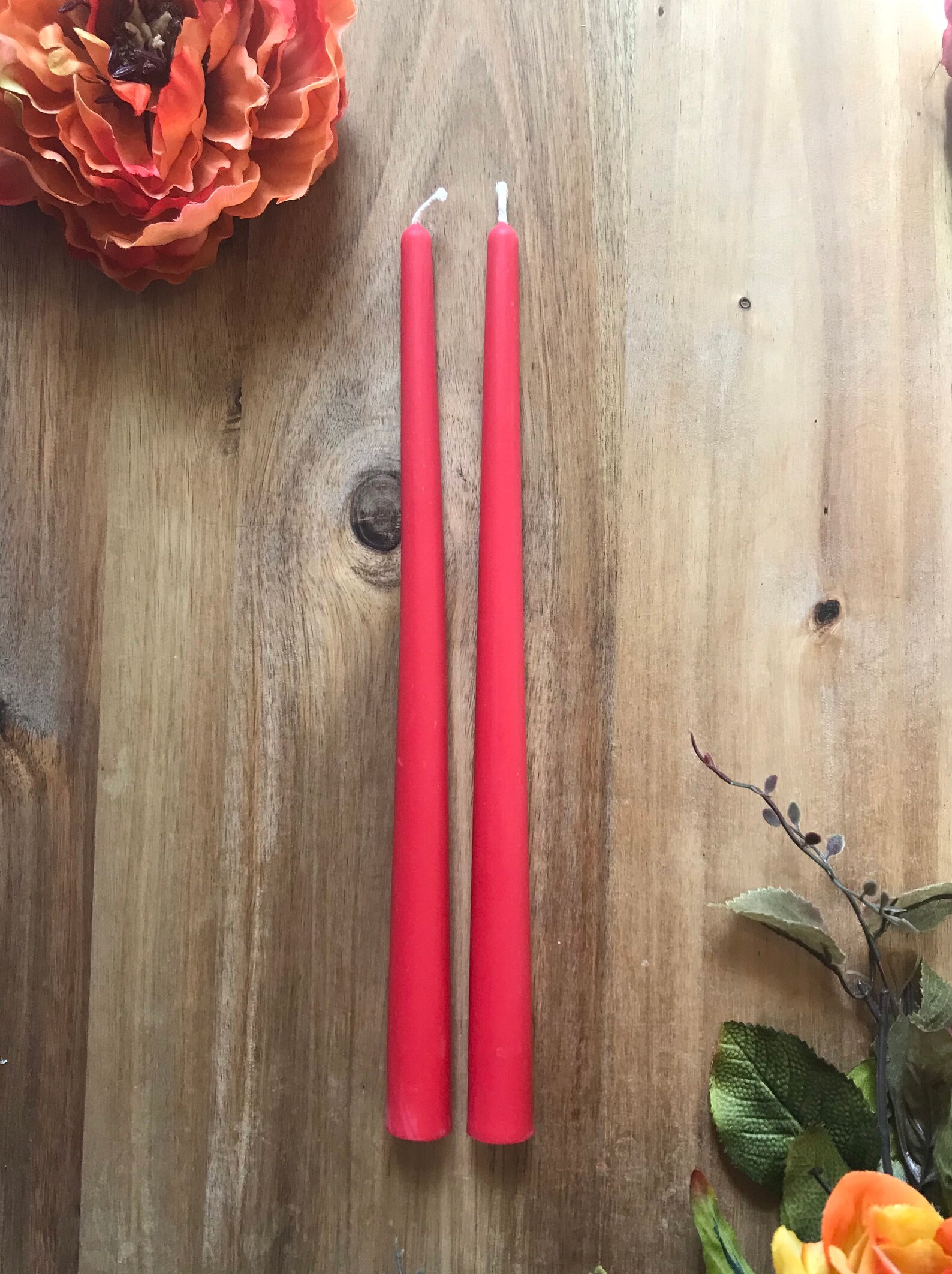 Red Beeswax Candles Etsy