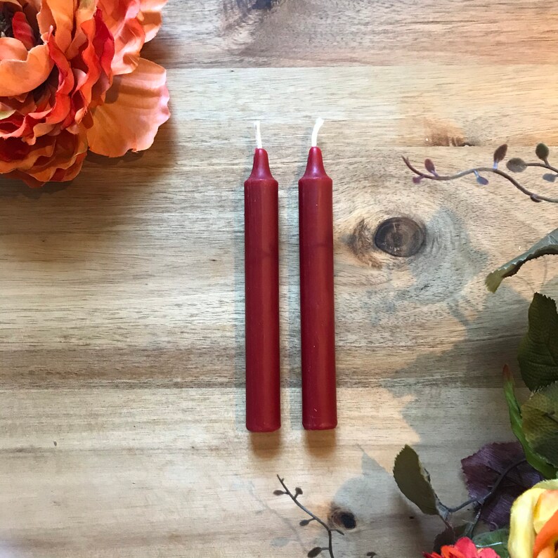 Red Beeswax Candles Etsy