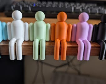 Minimalist Desk Buddy Figure, Edge Sitter Ornament, Computer Monitor Decor