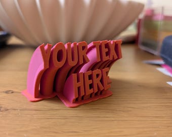 Custom 3D Text Sign | Retro Wave Desk Decor | Office Nameplate