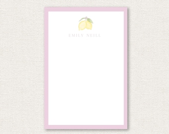 Pink Lemon Custom Notepad, Pink Lemon Custom Stationery, Bridesmaid Gift, Shower Gift, Thank You Gift, Personalized Gift