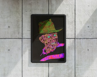 Nightmare on Elm Street movie print, Horror movie poster, Freddy Krueger movie print, A3 and A4 size