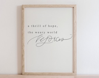 O Holy Night thrill of hope digital download | typography print | downloadable print | instant download | printable art | Christmas print