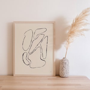 Travertine Geometric Line Art Print
