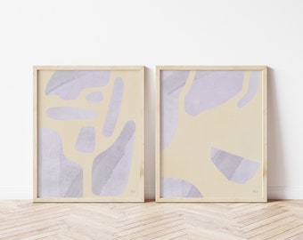 Lilac Feldspar Set of Two Geometric Art Prints