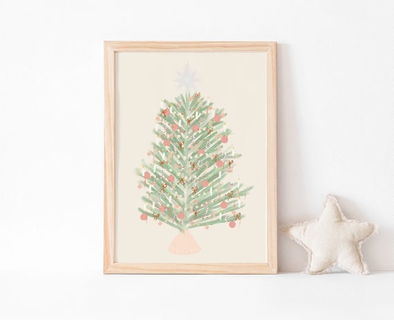 Boho Christmas tree digital print | Christmas print | holiday download | boho Christmas art| kid’s Christmas decor | instant downloads