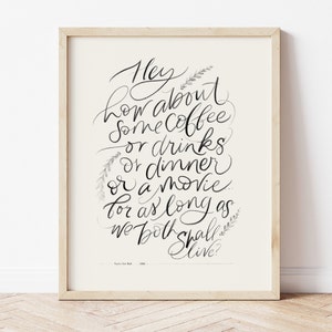 Black You&#39;ve Got Mail print, hand lettering print, you&#39;ve got Mail imprimible, lettering digital downloads, wall art, home décor, rom com art