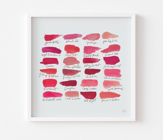 Perfect Shade Of Pink Lipstick Digital Print Makeup Print Instant.