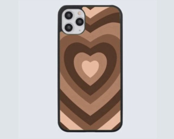 Braune Booming Herzen Handytasche Etsy