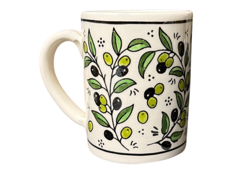 Palestine Pottery | Mug 12 Oz | Ceramic Handmade in Palestine Olive Branch
