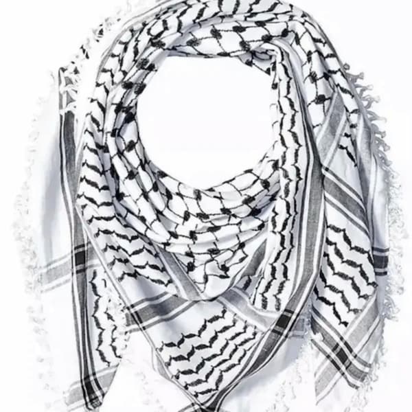 Keffiyeh (Palestinian Seller) Scarf Palestinian Arafat Palestine Kuffeh 55x55 inch