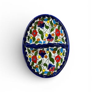 Palestinian Pottery Divided Plate Ceramic Handmade & Hand Painted  Made in Palestine خزف فلسطيني