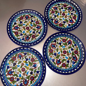 Handmade Ceramic Plates || 19 cm || Set of 4 || Made in Palestine