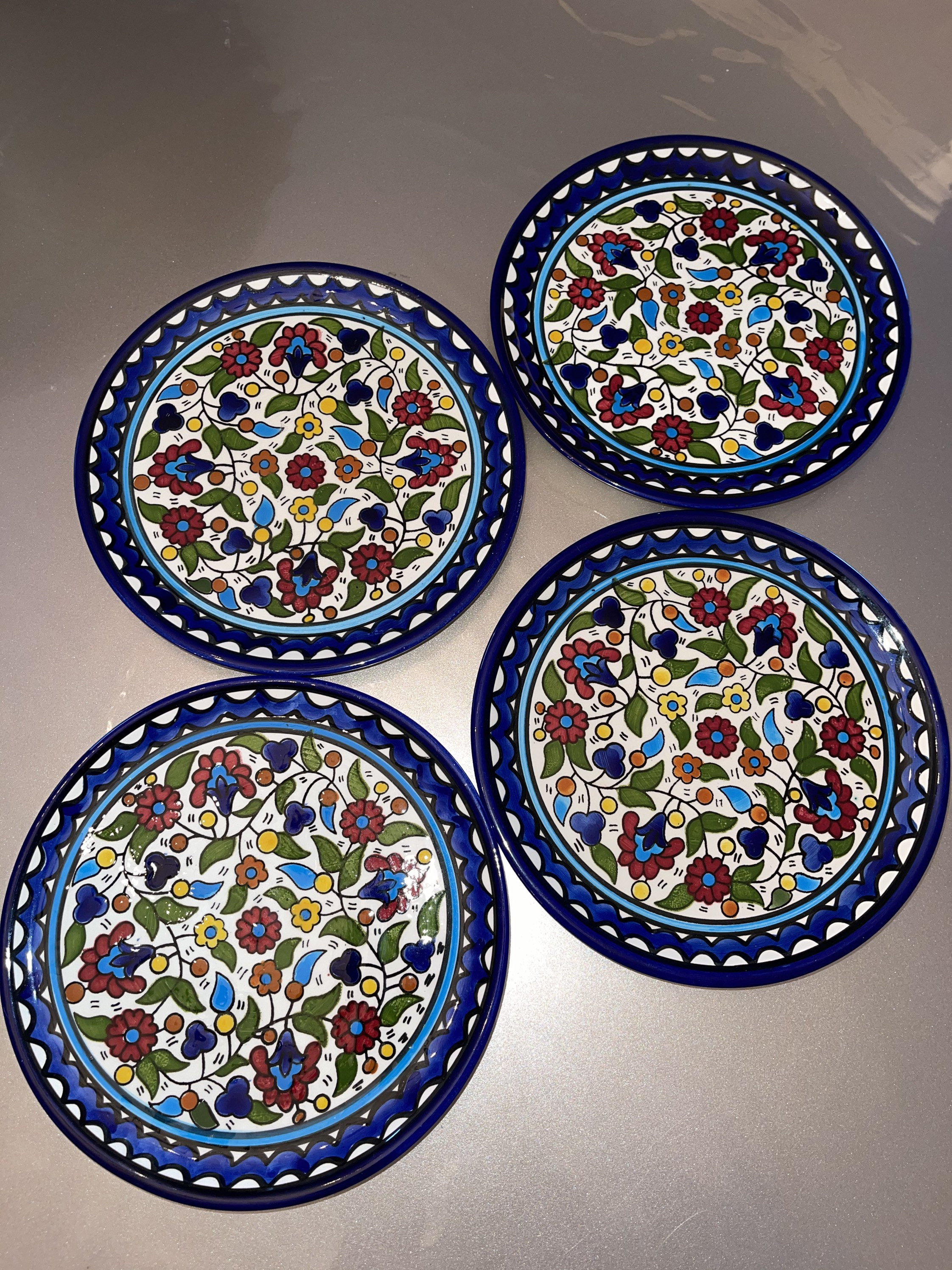Handmade Ceramic Plates || 19 cm || Set of 4 || Made in Palestine