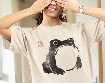 Camiseta japonesa: Rana de Matsumoto Hoji (100% algodón orgánico peinado hilado en anillo) Opciones de color: Blanco clásico / Beige vintage