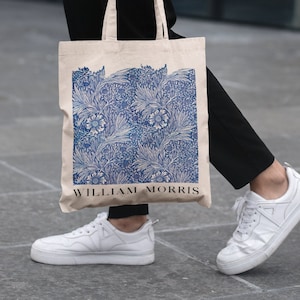 WILLIAM MORRIS - Marigold Einkaufstasche (100% recycelter Stoff / ringgesponnene, gekämmte Bio-Baumwolle) Umweltfreundliche Canvas-Handtasche