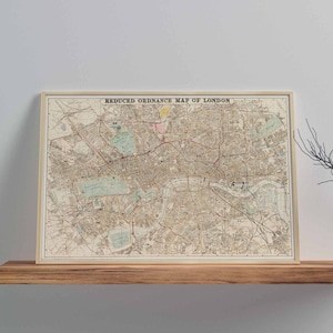 Vintage Karte von London (Vintage Globe Map) Hi-Res Giclée-Kunstdruck, auf Wunsch auch gerahmt erhältlich